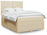 ΚΡΕΒΑΤΙ BOXSPRING ΜΕ ΣΤΡΩΜΑ ΚΡΕΜ 160X200 ΕΚ. ΥΦΑΣΜΑΤΙΝΟ 3292105