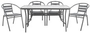 Dining set 5pcs Ensure-Tade metal-glass dark grey 140x80x70cm 140x80x70 εκ.