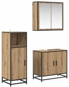 vidaXL Σετ Επίπλων Μπάνιου με πόρτα 3 pcs artisan δρυς 60 x 33 x 60 εκ