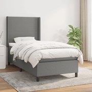 ΚΡΕΒΑΤΙ BOXSPRING ΜΕ ΣΤΡΩΜΑ ΣΚΟΥΡΟ ΓΚΡΙ 80X200 ΕΚ. ΥΦΑΣΜΑΤΙΝΟ 3131226