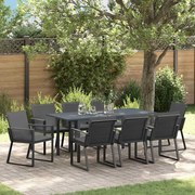 vidaXL Σετ τραπεζαρίας κήπου με μαξιλάρια 9 pcs Ανθρακί Μεσαίο