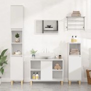 Ντουλάπι Νιπτήρα Γυαλ. Λευκό 80x33x60 εκ. Επεξεργασμένο Ξύλο 821286