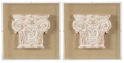 Artekko Antiquity Μπεζ Διακοσμητικό Τοίχου με Κύωνες MDF (35x35x4)cm Σετ/2 Artekko 2744-DS