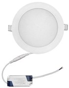 Adeleq Led Φωτιστικό Ψευδοροφής Αλουμινίου Στρογγυλό 12W 6300K 120ο Λευκό 21-012100