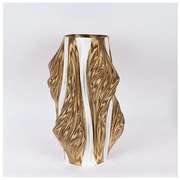 Βάζο Πορσελάνινο 3d Λευκό &amp; Χρυσό 26x26x41cm 752-21090 Estheti-752-21090-Λευκό-Χρυσό 752-21090