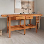 vidaXL Πάγκος Εργ. Συρτάρια/ Μέγγενες 192x62x83 εκ. Μασίφ Ξύλο Ακακίας