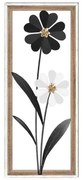 Διακοσμητικό Τοίχου Flower 125-222-349 30,5x3x71,1cm Black-White Μέταλλο,Ξύλο