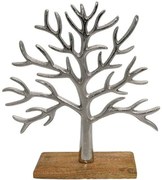 Διακοσμητικό Επιτραπέζιο Tree 934-124-019 30x7x32cm Silver-Natural Ξύλο,Αλουμίνιο