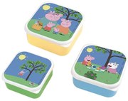 Φαγητοδοχεία Παιδικά Peppa Pig 52-994/10 (Σετ 3τμχ) (12x12x5,5, 10,5x10,5x5 ,9x9x4,5) 18m+ Blue-Pink Petit Jour Paris Πολυπροπυλένιο