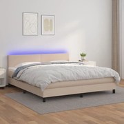 ΚΡΕΒΑΤΙ BOXSPRING ΣΤΡΩΜΑ&amp;LED ΚΑΠΟΥΤΣΙΝΟ 160X200 ΕΚ. ΣΥΝΘ. ΔΕΡΜΑ 3134116