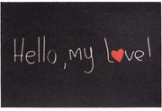 Πατάκι Εισόδου Mondial 050 Hello My Love 50X75cm Black Sdim 50X75