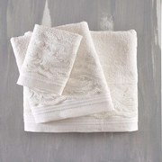 Πετσέτες Σετ 3τμχ Anika Ecru Ρυθμός Towels Set 80x150cm 100% Βαμβάκι