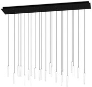 Φωτιστικό Οροφής - Ράγα Sardenara 390211 117x20x110cm Dim Led 4080lm 5,4W 3000K Black-Clear Eglo Ατσάλι,Γυαλί