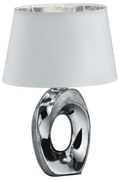 Φωτιστικό Επιτραπέζιο Taba R50511089 1xE14 40W 16x23x33cm Silver-White RL Lighting Κεραμικό,Ύφασμα