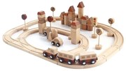 Ξύλινο Τρενάκι Με Σιδηρόδρομο IK-009 46x68cm Brown