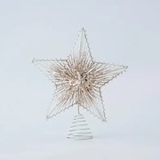 Eurolamp Κορυφή Δέντρου Αστέρι Με Νήμα Υ25.5cm Σαμπανί-Λευκό 600-45638