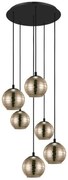 Φωτιστικό Οροφής 39687 Lemorieta E27/6 Black-Gold Eglo Μέταλλο,Γυαλί