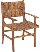 Πολυθρόνα HM9400.11 57,5x59x87cm Natural Ξύλο,Ψάθα