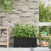 vidaXL Γλαστράκια Κήπου με Σύστημα Ποτίσματος 2 τεμάχια Μαύρο