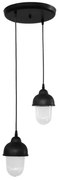 Φωτιστικό Οροφής 11-0301 SLP-950 2xE/27 Led Φ30x80cm Black Heronia