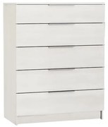 WOODWELL DRAWER Συρταριέρα με 5 Συρτάρια, Απόχρωση Άσπρο 80x40x102cm Ε758,3