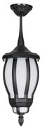 GloboStar VERDI 203-0232 Vintage Κρεμαστό Φωτιστικό Φαναράκι Μονόφωτο 1 x E27 IP44 Μαύρο Πλαστικό Σώμα - Μ17 x Π17 x Υ52cm - 203-0232