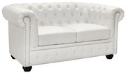 ΚΑΝΑΠΕΣ 2ΘΕΣΙΟΣ T.CHESTERFIELD HM3010.02 ΤΕΧΝΟΔΕΡΜΑ ΛΕΥΚΟ ΜΑΤ 155x90x73 εκ.