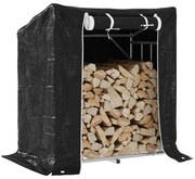 vidaxL Ράφι για καυσόξυλα με κάλυμμα βροχής 101x61x110,5 εκ.