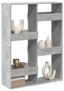 vidaXL Βιβλιοθήκη/Διαχωριστικό Χώρου Γκρι 100x33x135 εκ. Επεξ. Ξύλο