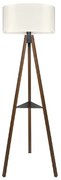 Megapap Φωτιστικό Δαπέδου Thomas E27 Mdf/ Ύφασμα Pvc Καρυδί - Κρεμ 38x38x135εκ.