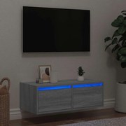 Έπιπλο Τηλεόρασης με LED Γκρι Sonoma 75x35,5x25 εκ. - Γκρι