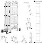 VEVOR Multi-Purpose Folding Ladder 7-in-1 3 Step 12ft Reach Height for Work