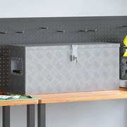 Κουτί Αποθήκευσης Ασημί 76,5 x 26,5 x 33 εκ. Αλουμινίου