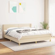 ΚΡΕΒΑΤΙ BOXSPRING ΜΕ ΣΤΡΩΜΑ ΚΡΕΜ 160X200 ΕΚ. ΥΦΑΣΜΑΤΙΝΟ 3130206