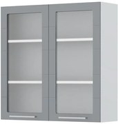 Ντουλάπι κρεμαστό Hudson V9-90-2KS-Λευκό - Γκρι - 90.00Χ32.00Χ91.00cm