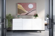 Μπουφές Sky 167x81x43cm Λευκό Γυαλιστερό με πόδια - BOG4589