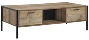 Τραπέζι PALLET-W Σαλονιού 2 Συρτάρια Antique Ξύλο 124x60cm