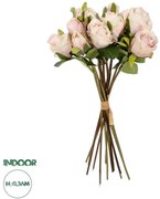 Artificial Garden PINK ROSE BOUQUET 21082 Τεχνητό Διακοσμητικό Μπουκέτο Τριαντάφυλλα Ροζ Y36cm Globostar-21082-Ροζ 21082