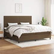 vidaXL Κρεβάτι Boxspring με Στρώμα Σκούρο Καφέ 200x200 εκ. Υφασμάτινο