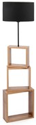 Megapap Φωτιστικό Δαπέδου Claude Mdf/Fabric Pvc Καφέ/Μαύρο 37x20x140εκ.