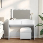 vidaXL Μπουντουάρ με LED Λευκό 100x40x120 εκ.