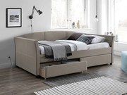 ŁÓŻKO LANTA VELVET 90X200 C. BEŻ/CZARNY TAP. 228 DIOMMI-80-3676