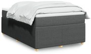 vidaXL Κρεβάτι Boxspring με Στρώμα Σκούρο Γκρι 120x200 εκ. Υφασμάτινο