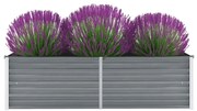 vidaXL Ζαρντινιέρα Υπερυψωμένη Γκρι 160x40x45 εκ. Γαλβανισμ. Χάλυβας