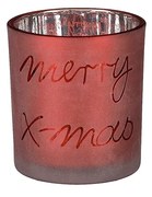 ΚΗΡΟΠΗΓΙΟ ME ΕΥΧΗ MERRY CHRISTMAS Arya ΣΚ.ΚΟΚΚΙΝΟ - h8 d7cm ΓΥΑΛΙ
