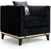 Πολυθρόνα Bellino 560ARE1725 83x85x75cm Black-Gold