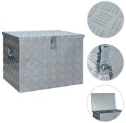 vidaXL Κουτί Αποθήκευσης Ασημί 610 x 430 x 455 εκ. Αλουμινίου