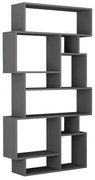 Βιβλιοθήκη Karmato Megapap χρώμα ανθρακί 96x25,5x168,5εκ.
