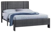 Επενδυμένο Κρεβάτι CREDENCE Διπλό Γκρί 160x200 εκ. 170x217x116 εκ.