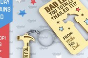 Intra απο ξύλο plywood Χρώμα wenge 3mm-4mm πάχος - Dads Day Keychains Card Δίασταση 4x4 cm INTRAFABR-113958460
